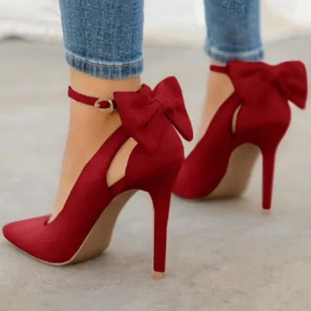 Isabelle - Damen High Heels mit Schleife und Knchelriemen