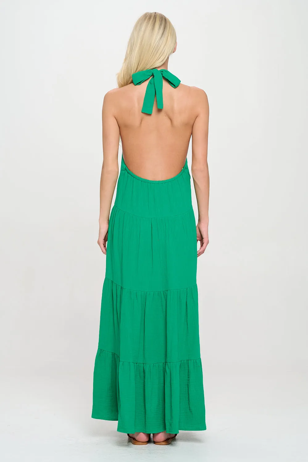 Jade Island Halter Maxi Dress