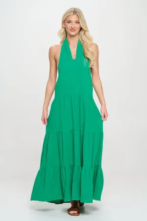 Jade Island Halter Maxi Dress