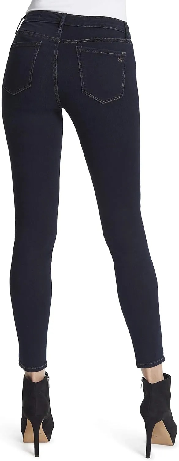 Jessica Simpson Womens Plus Kiss Me Mid-Rise Distressed Skinny Jeans