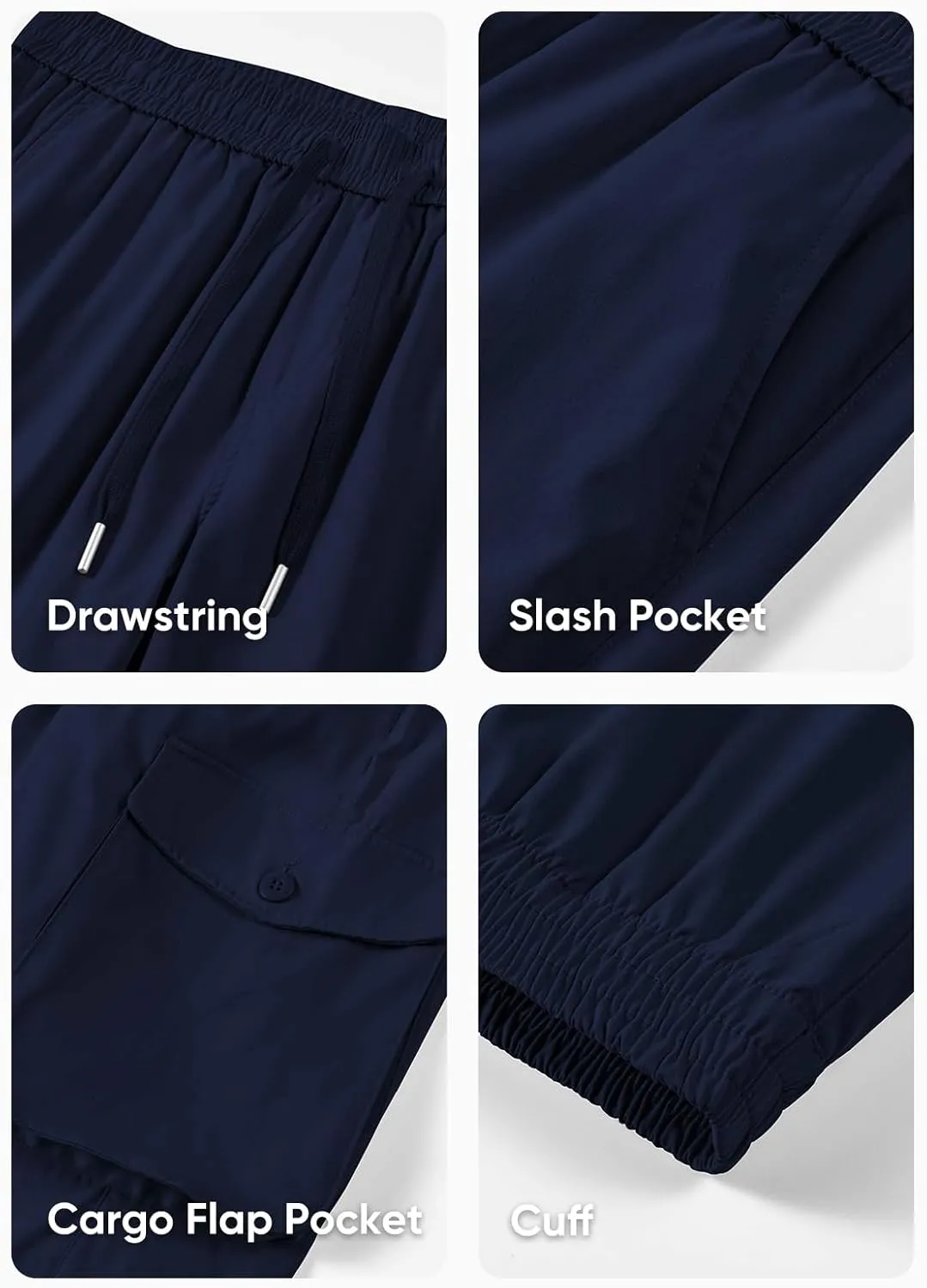 JMIERR Men's Casual Cargo Joggers Pants Stretch Elastic Waist Drawstring Tapered Sweatpants with Pockets