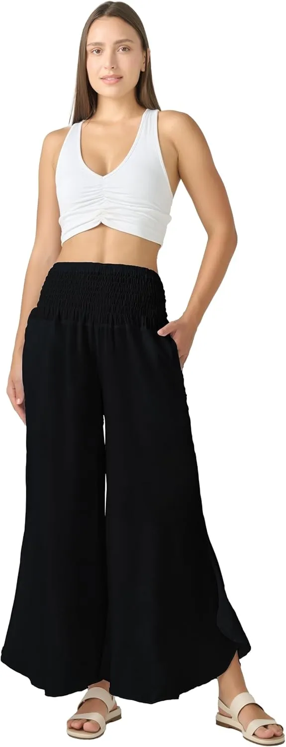 Joob Joob Flowy Women's Palazzo Pants - Wide Leg Summer Boho Harem Pants with Pockets