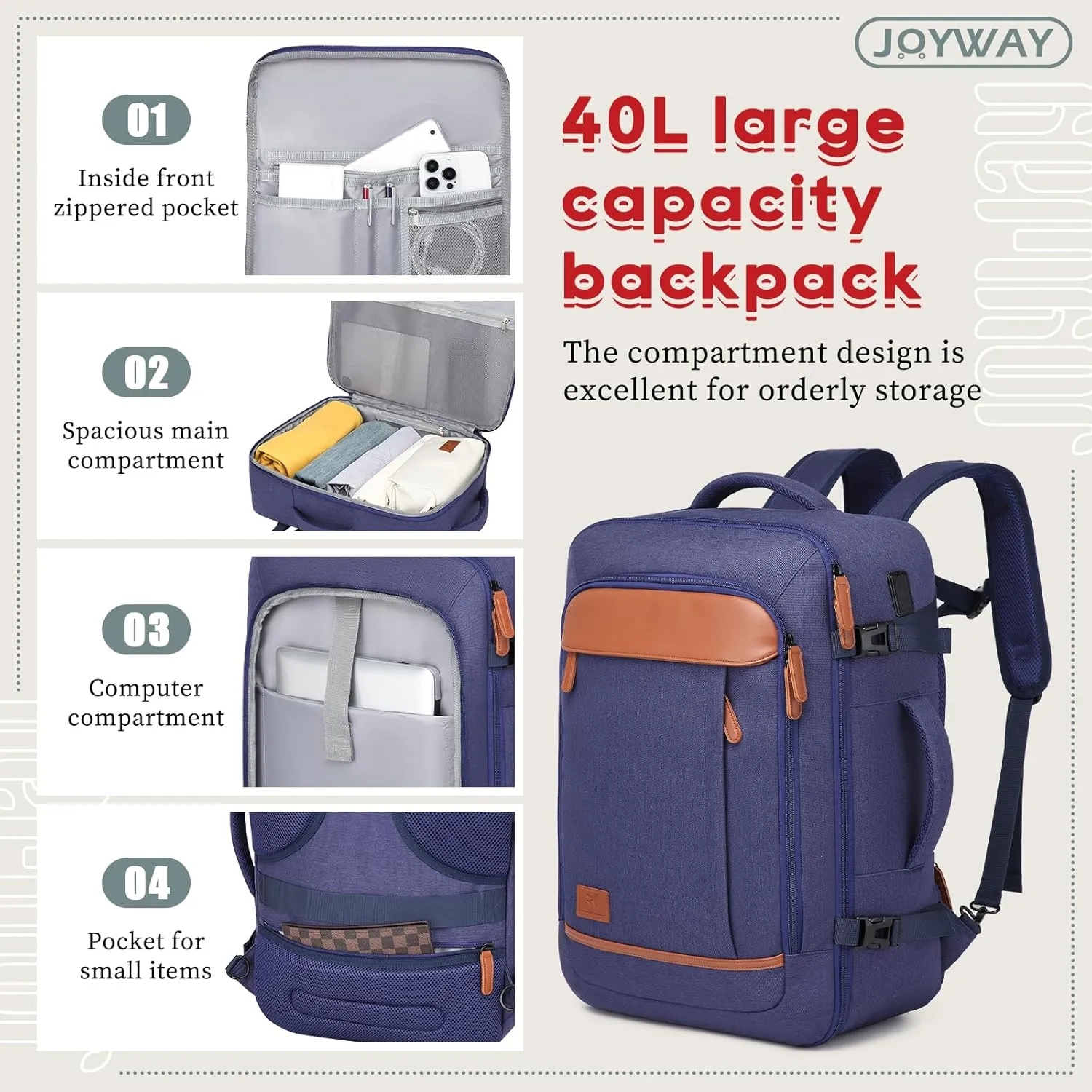 Joyway Expandable Luggage Sets 5 Piece, Lightweight Hard Shell Travel Suitcase Set with Spinner Wheels and TSA Lock
