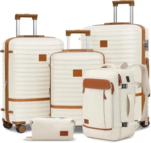 Joyway Expandable Luggage Sets 5 Piece, Lightweight Hard Shell Travel Suitcase Set with Spinner Wheels and TSA Lock