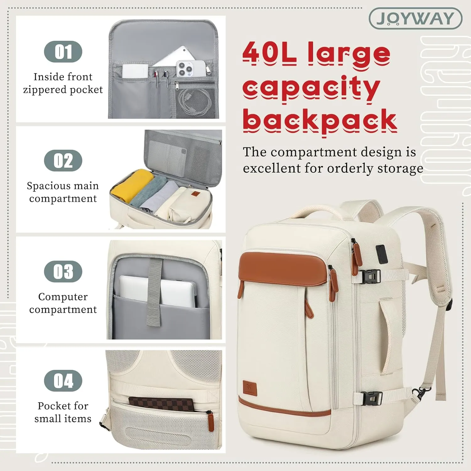 Joyway Expandable Luggage Sets 5 Piece, Lightweight Hard Shell Travel Suitcase Set with Spinner Wheels and TSA Lock