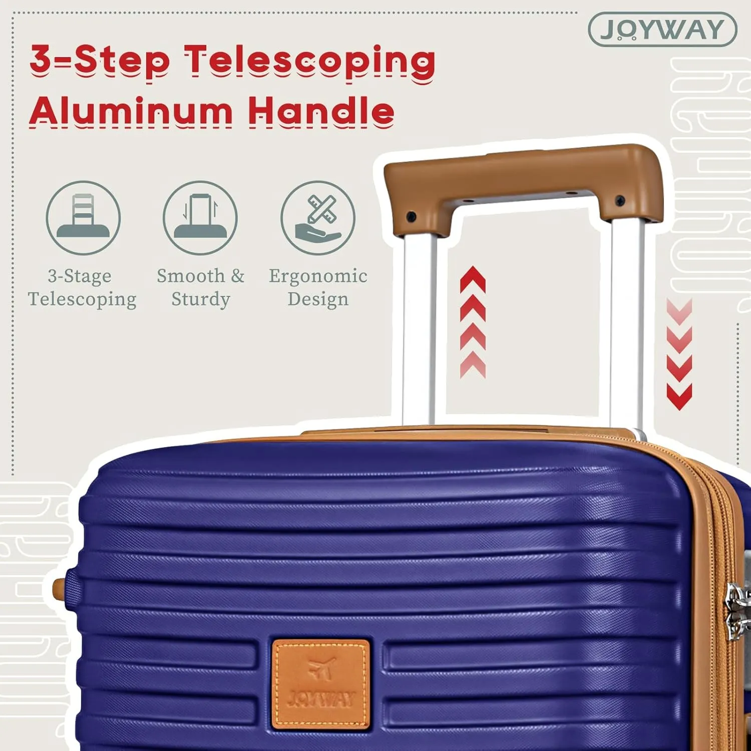 Joyway Expandable Luggage Sets 5 Piece, Lightweight Hard Shell Travel Suitcase Set with Spinner Wheels and TSA Lock