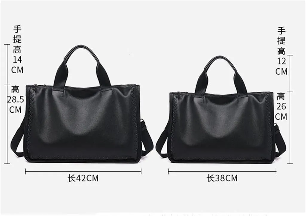 JSEIAJB Men's Bag Business Shoulder Men's Handbag Computer Bag Briefcase Woven Crossbody Bag Men's Leather Bag