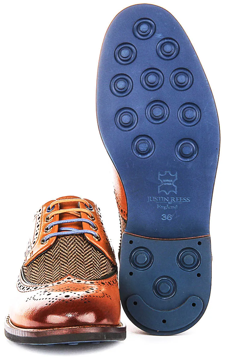 Justinreess England Simona In Brown Tweed Mix For Women