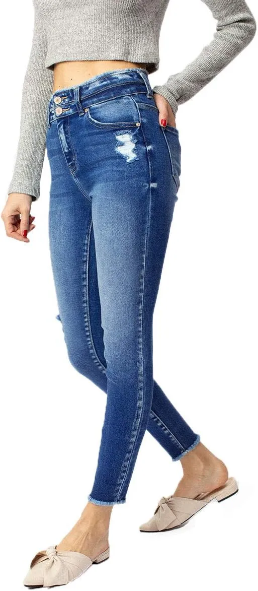 Kancan Women's High Rise Ankle Skinny Jeans - KC7317
