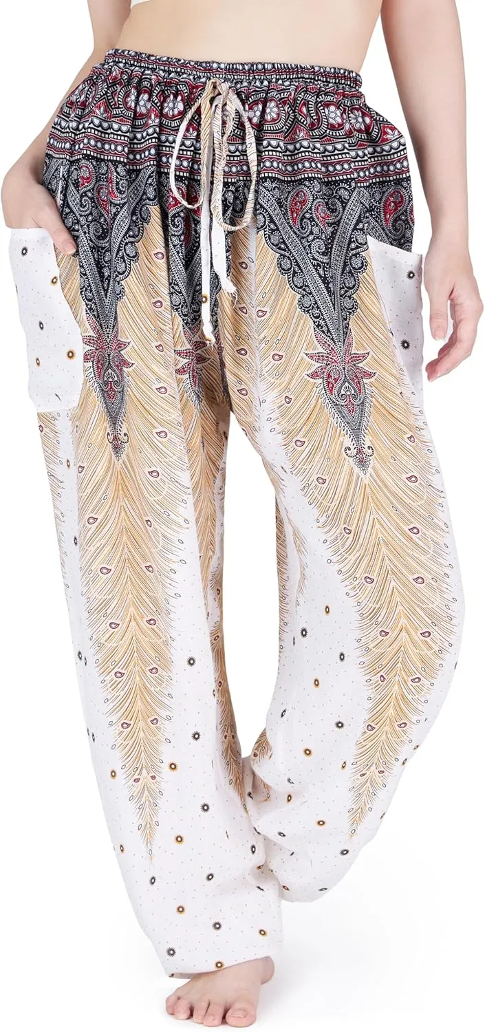 Lannaclothesdesign Women's Elephant Hippie Boho Yoga Harem Pants