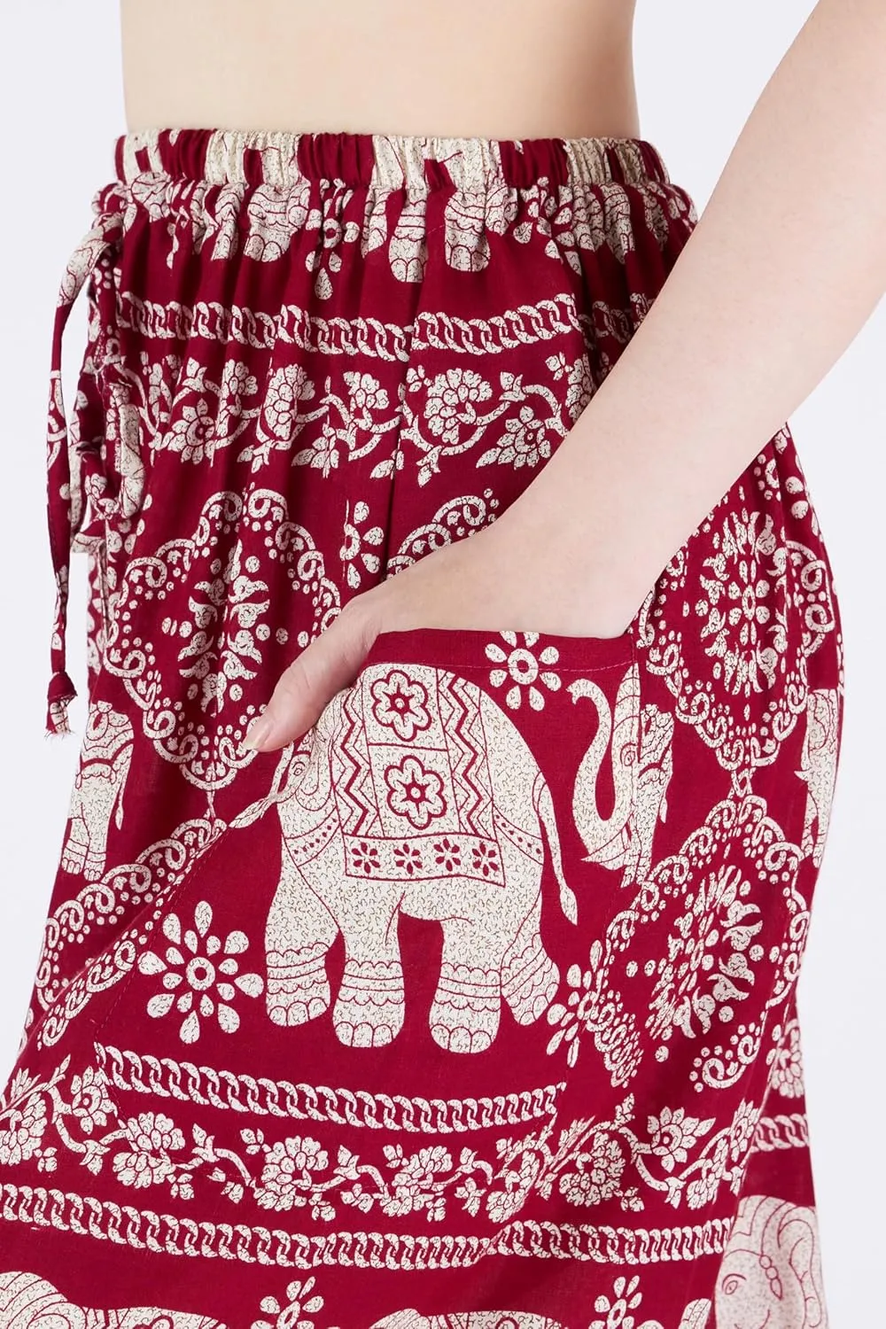 Lannaclothesdesign Women's Elephant Hippie Boho Yoga Harem Pants