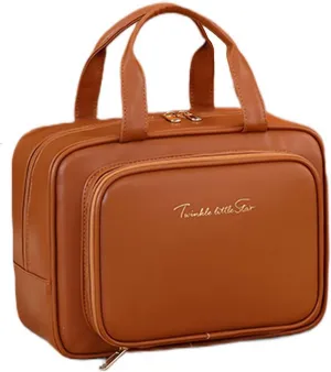 Large Capacity Cosmetic Bag for Women Travel Makeup Organizer Portable Zippered Toiletry Bag with Compartments Handheld Cosmetic Storage Case Stylish Design