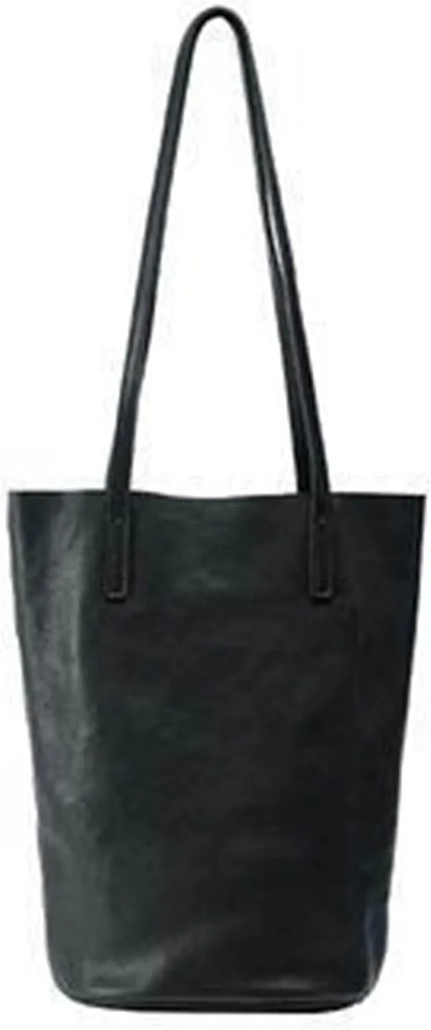Lazy bucket bag, women's genuine leather shoulder bag, retro minimalist soft leather commuting large capacity