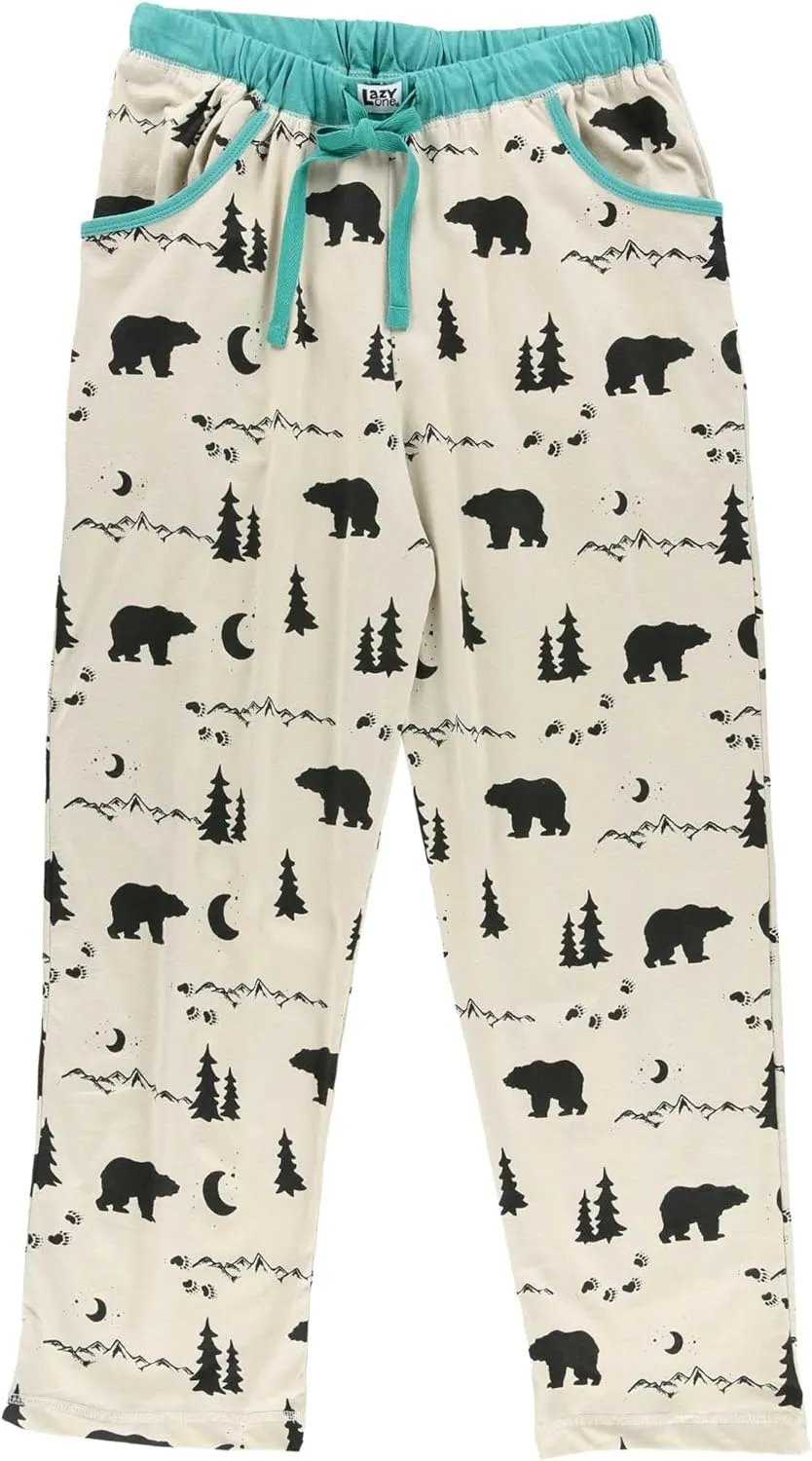 Lazy One Pajamas for Women, Cute Garden and Bear Pajama Pants and Top Separates