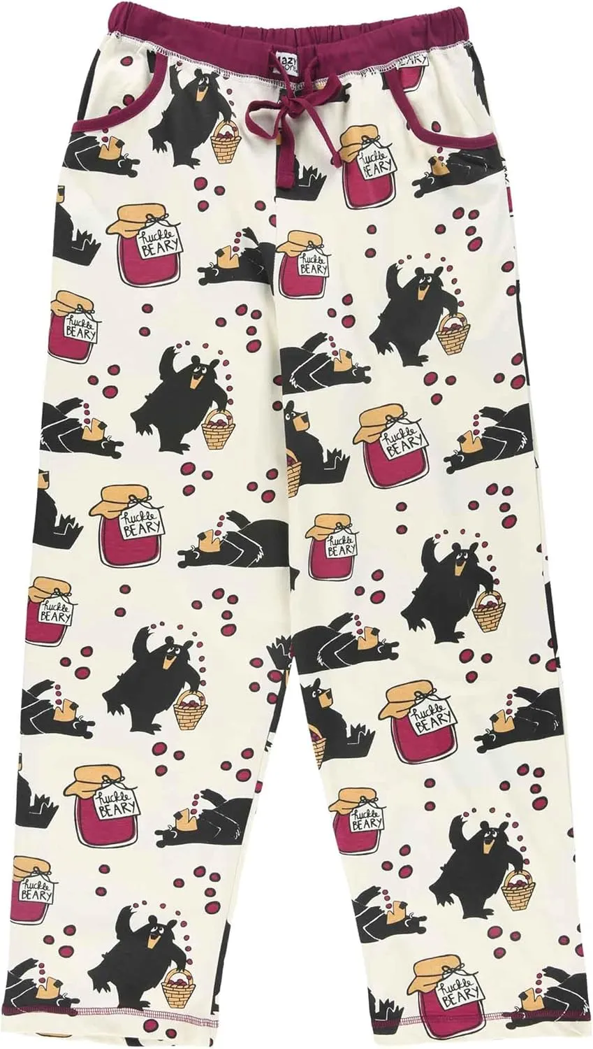 Lazy One Pajamas for Women, Cute Garden and Bear Pajama Pants and Top Separates