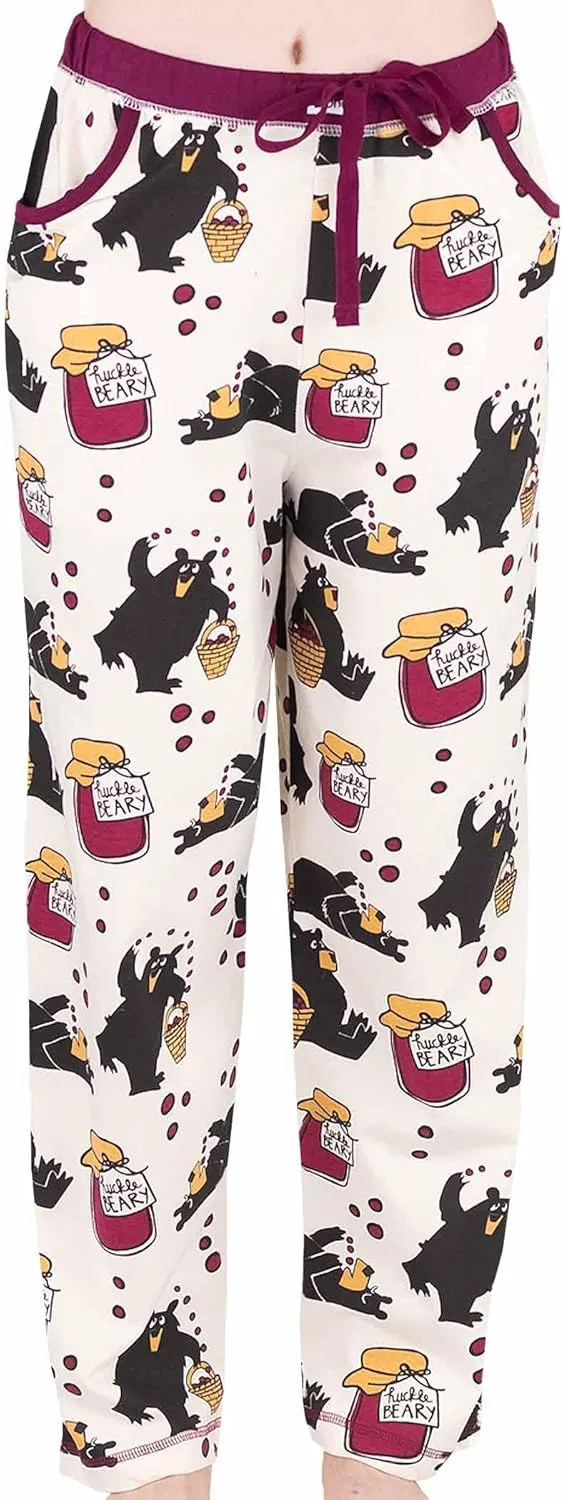 Lazy One Pajamas for Women, Cute Garden and Bear Pajama Pants and Top Separates