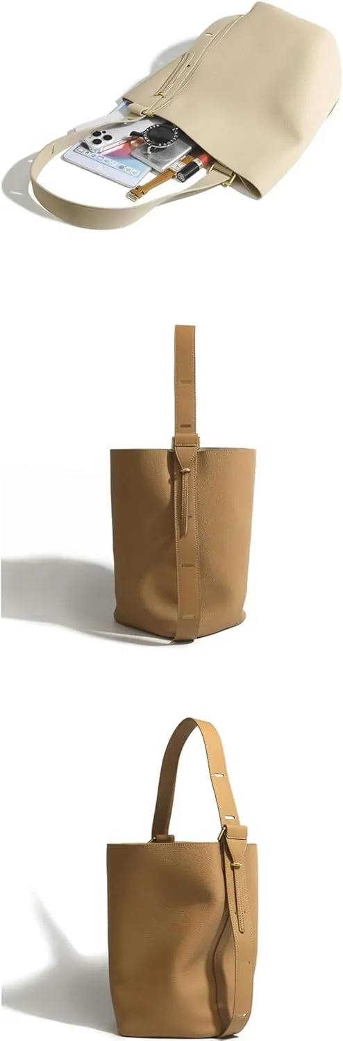 Leather Designer Cowhide Stray Bucket Crossbody Shoulder Large-capacity Lazy Women's Bag