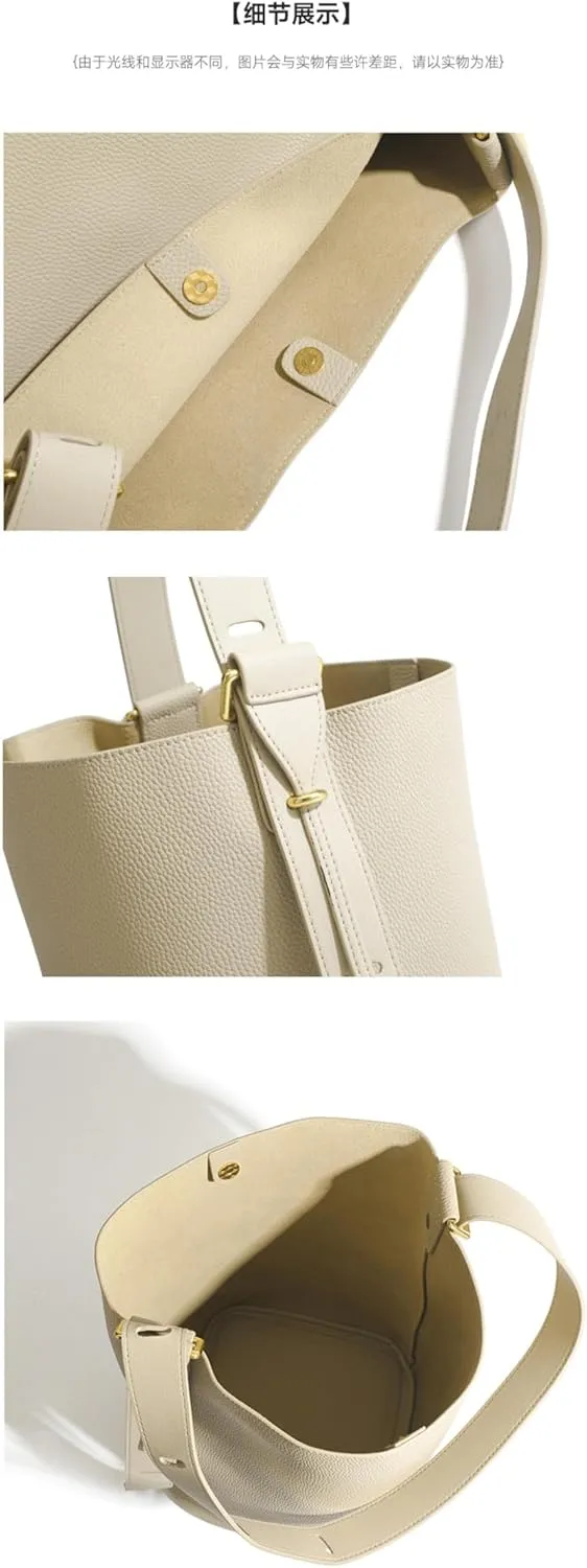 Leather Designer Cowhide Stray Bucket Crossbody Shoulder Large-capacity Lazy Women's Bag