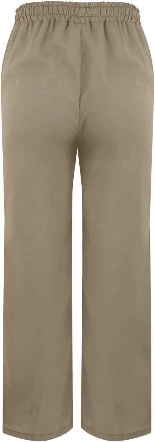 Linen Pants Women High Waist Drawstring Pants Summer Casual Split Pants Trendy Fashion Trousers Beach Vacation Clothes