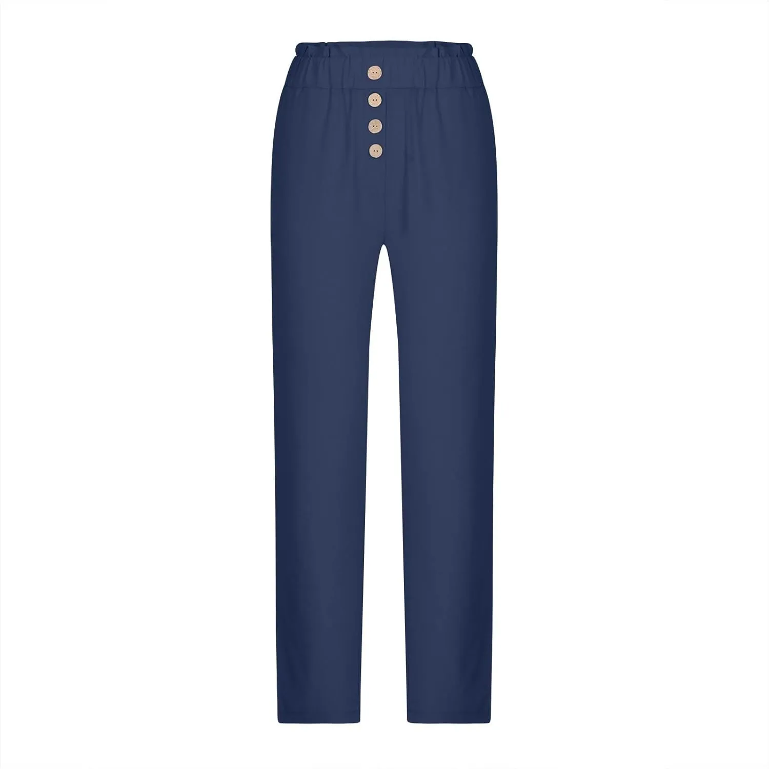 Linen Pants Women Petite Womens Cotton Linen Pants Elastic High Waist Lace Comfy Loose Summer Beach Pants Pockets