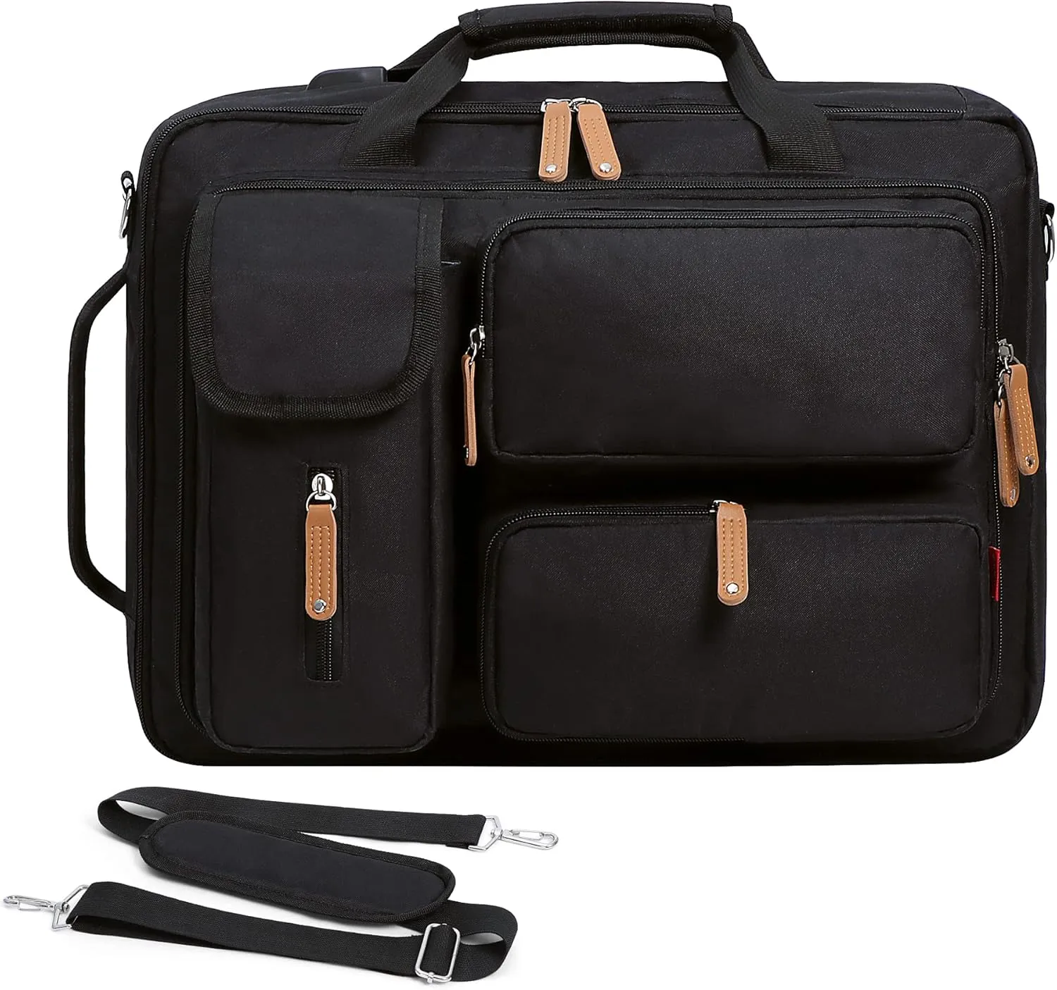 Lmbabter Laptop Bag Backpack for Women Men Covertible Tote Bag fit 14-inch Laptop Large Daypack Business Weekender Luggage Backpack (Black)