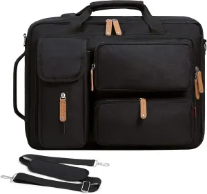 Lmbabter Laptop Bag Backpack for Women Men Covertible Tote Bag fit 14-inch Laptop Large Daypack Business Weekender Luggage Backpack (Black)