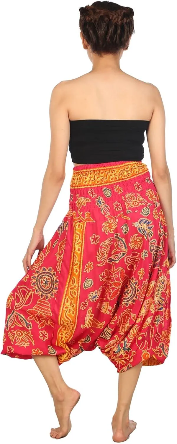 LOFBAZ Yoga Harem Pants for Women Elephant Boho Hippie Bohemian Beach Jumpsuit