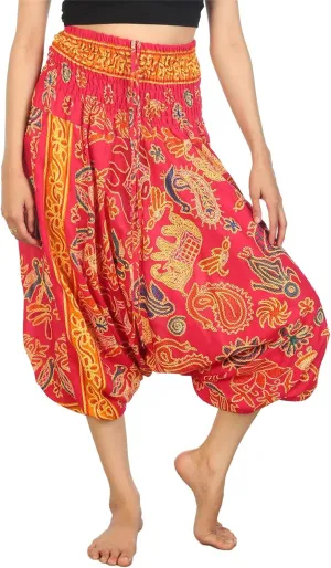 LOFBAZ Yoga Harem Pants for Women Elephant Boho Hippie Bohemian Beach Jumpsuit