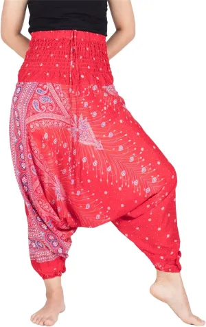 LOFBAZ Yoga Harem Pants for Women Elephant Boho Hippie Bohemian Beach Jumpsuit