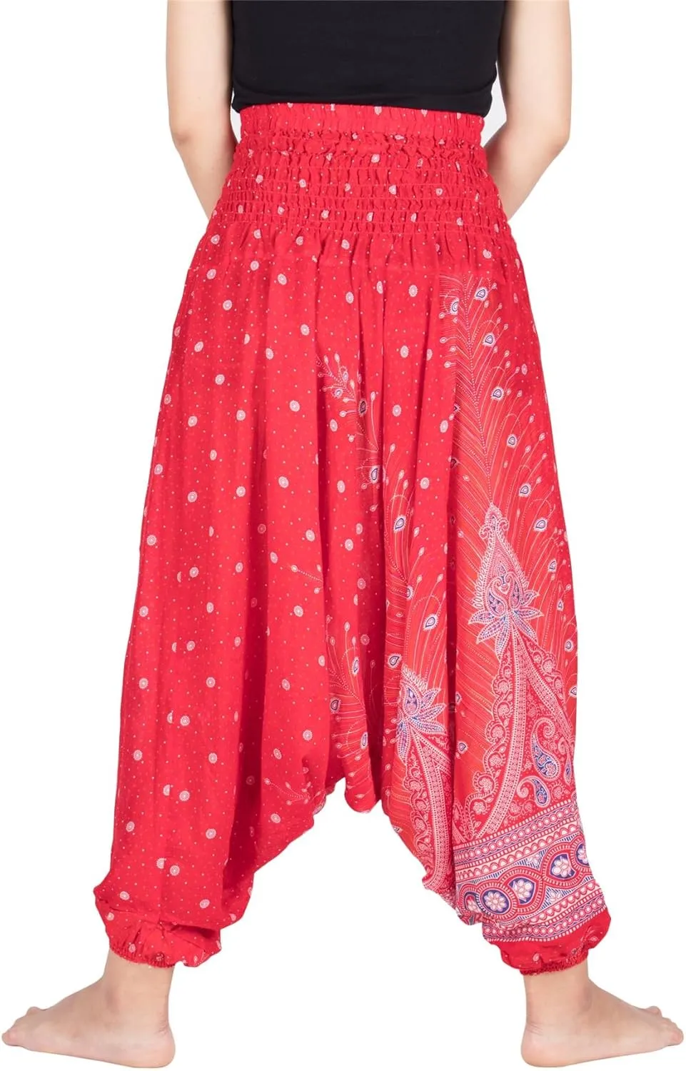 LOFBAZ Yoga Harem Pants for Women Elephant Boho Hippie Bohemian Beach Jumpsuit