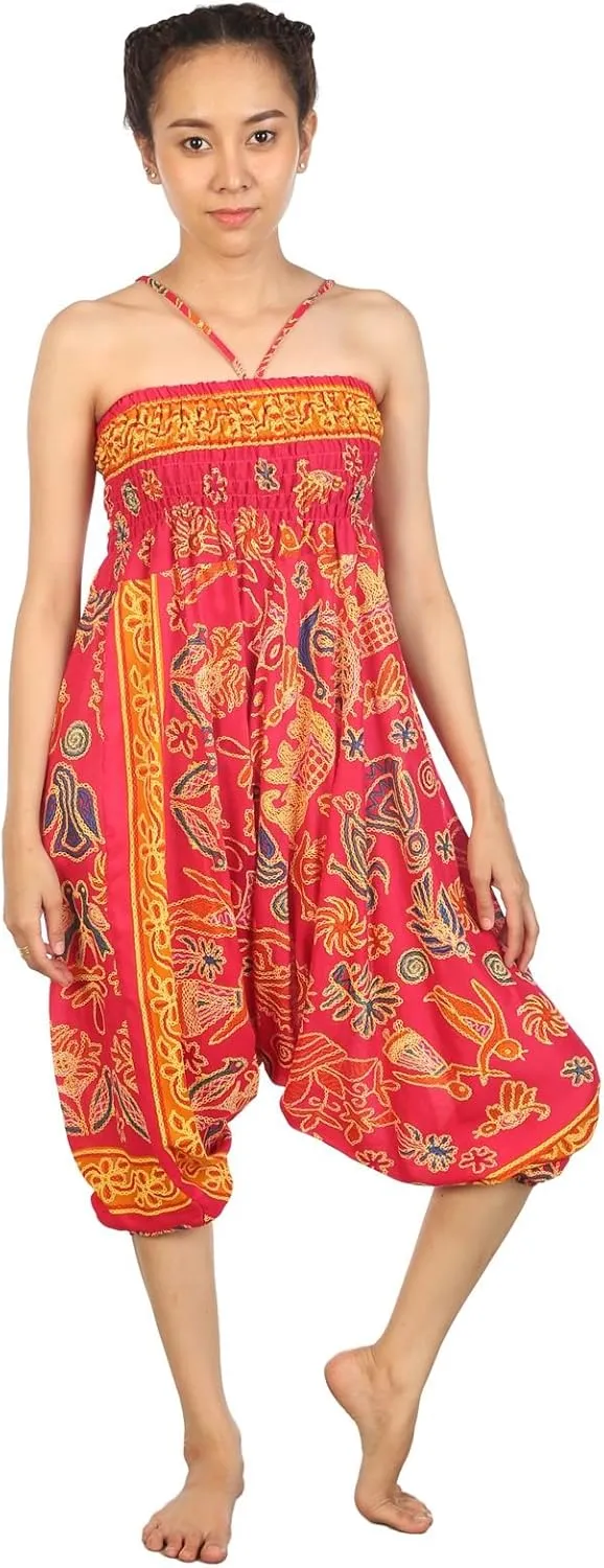 LOFBAZ Yoga Harem Pants for Women Elephant Boho Hippie Bohemian Beach Jumpsuit