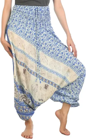 LOFBAZ Yoga Harem Pants for Women Elephant Boho Hippie Bohemian Beach Jumpsuit