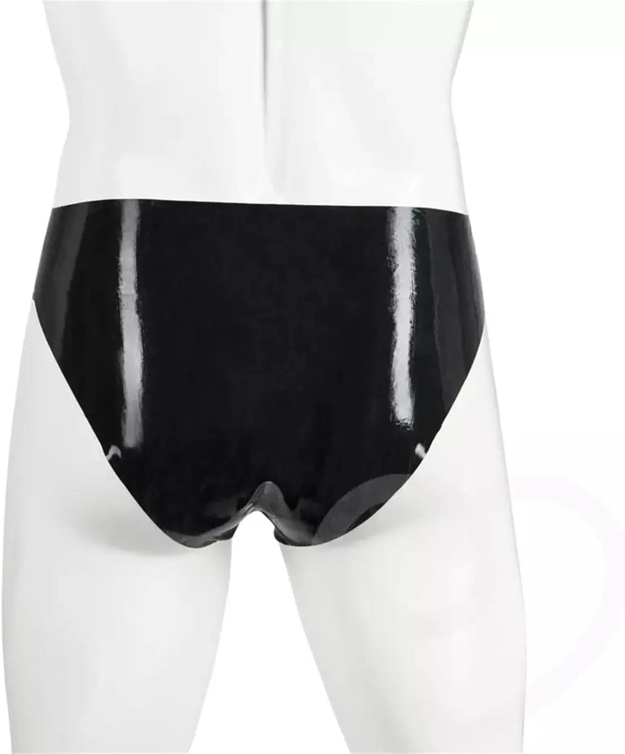 Men's Briefs PU latex Leather Panties Lingerie Underpants Underwear Shorts Wet Look Clubwear Black
