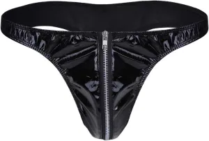 Men's Briefs PU latex Patent Leather Panties Lingerie Underpants Underwear Shorts Wet Look Clubwear Black