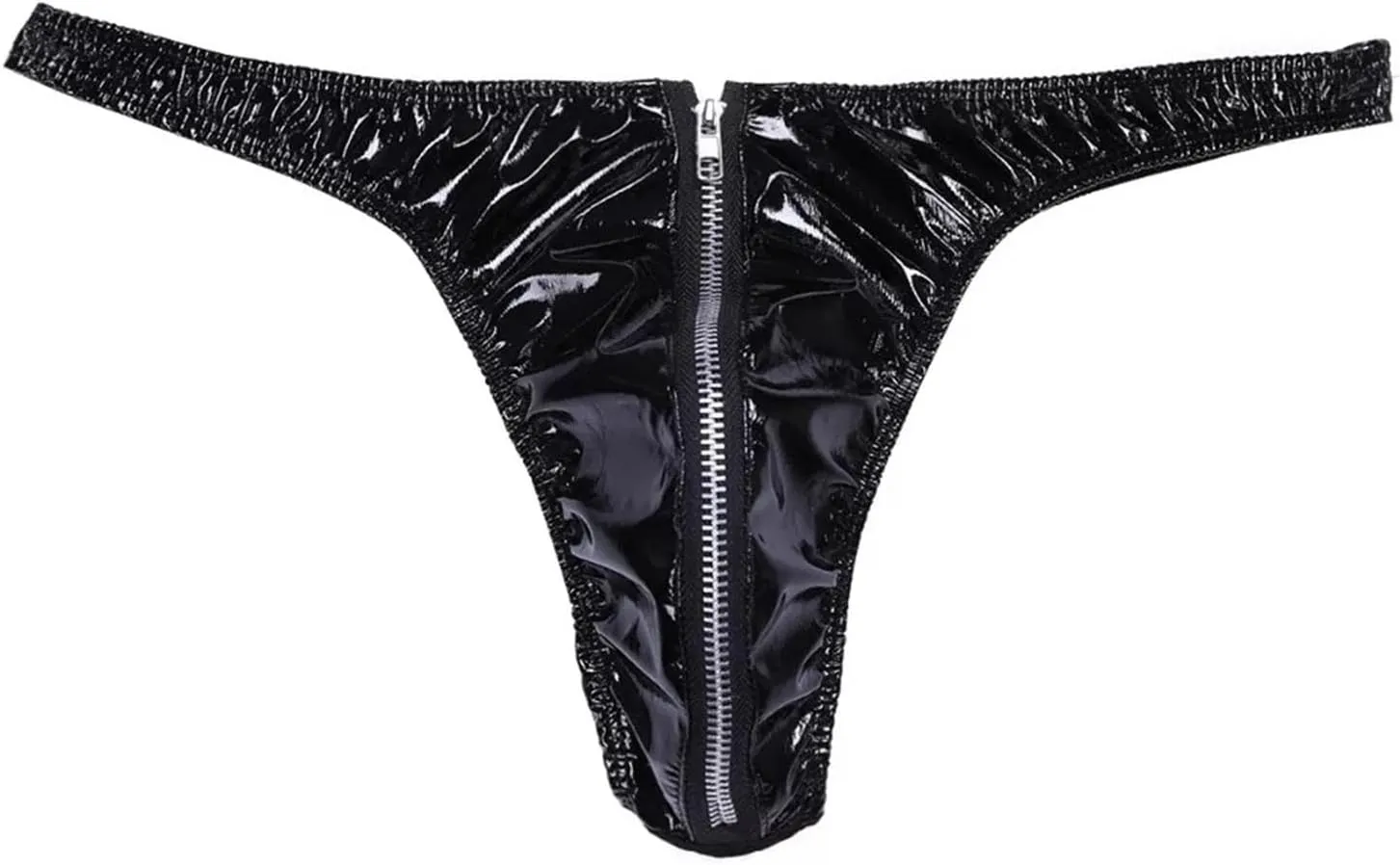 Men's Briefs PU latex Patent Leather Panties Lingerie Underpants Underwear Shorts Wet Look Clubwear Black