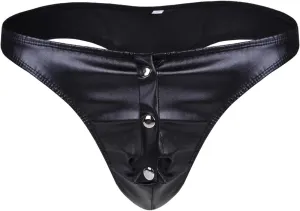 Men's Briefs PU latex Patent Leather Panties Lingerie Underpants Underwear Shorts Wet Look Clubwear Black