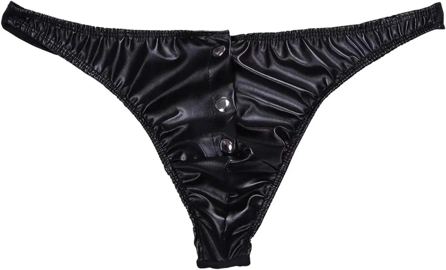 Men's Briefs PU latex Patent Leather Panties Lingerie Underpants Underwear Shorts Wet Look Clubwear Black