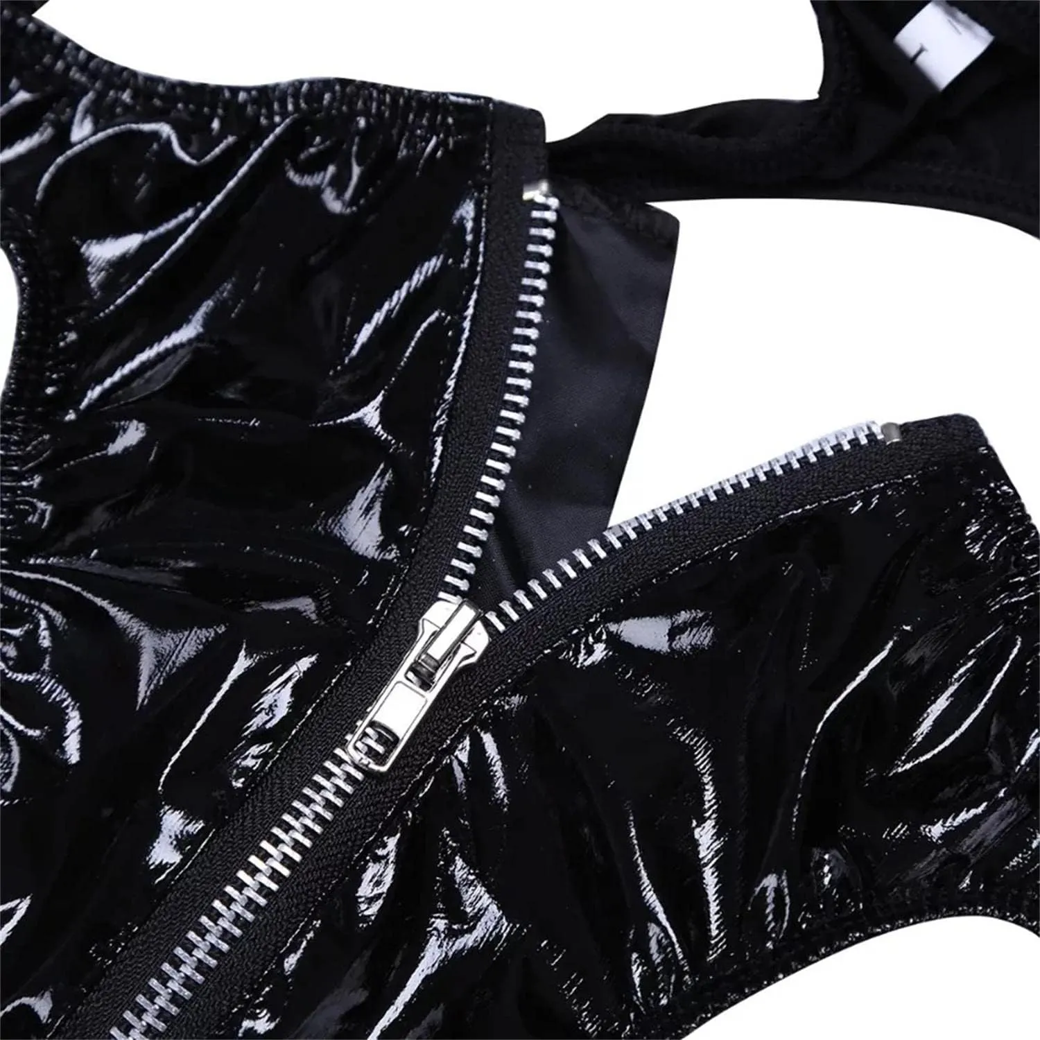 Men's Briefs PU latex Patent Leather Panties Lingerie Underpants Underwear Shorts Wet Look Clubwear Black