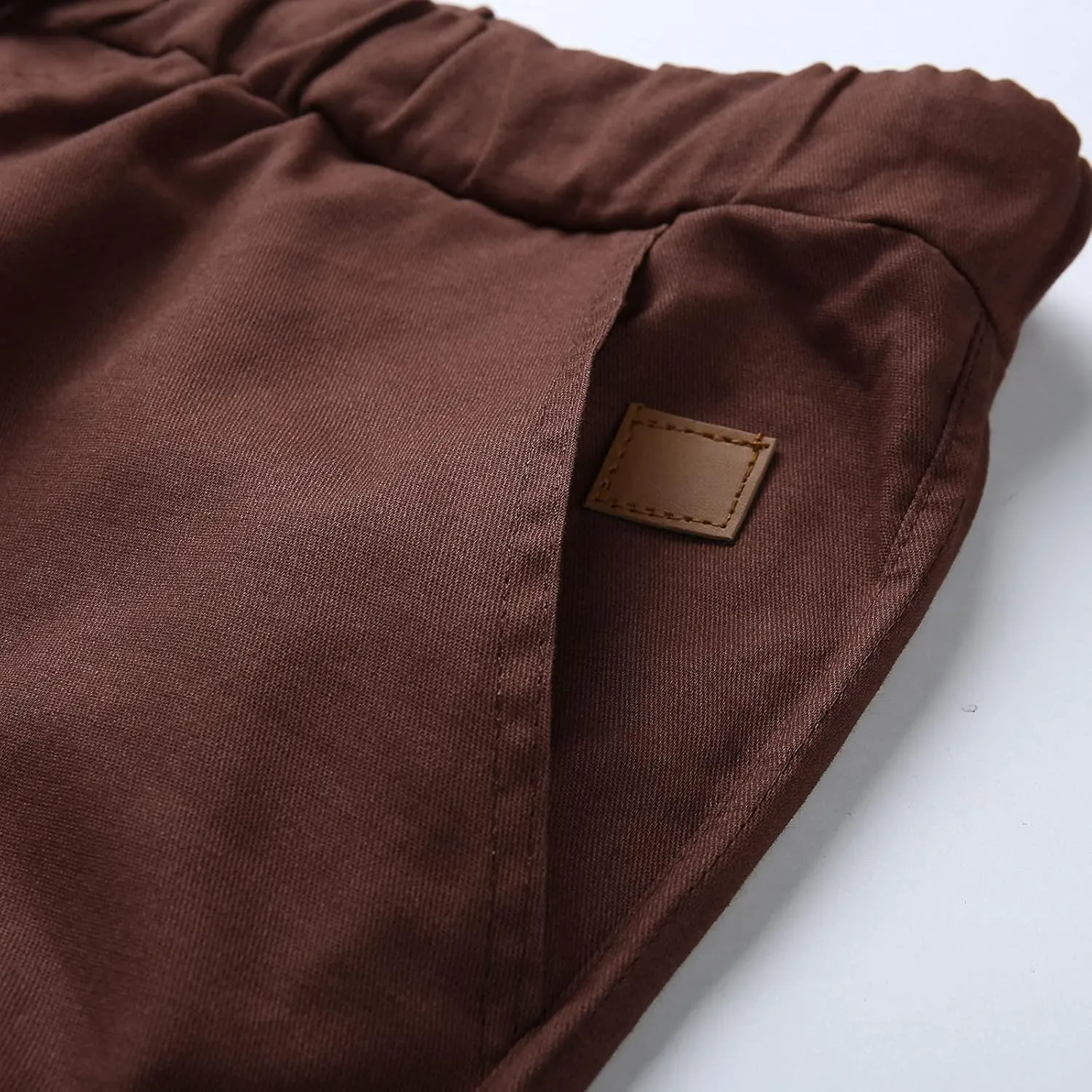 Mens Casual Cargo Pants Elastic Drawstring Trousers Cotton Workout Sweatpants Hiking Outdoor Joggers with Pockets