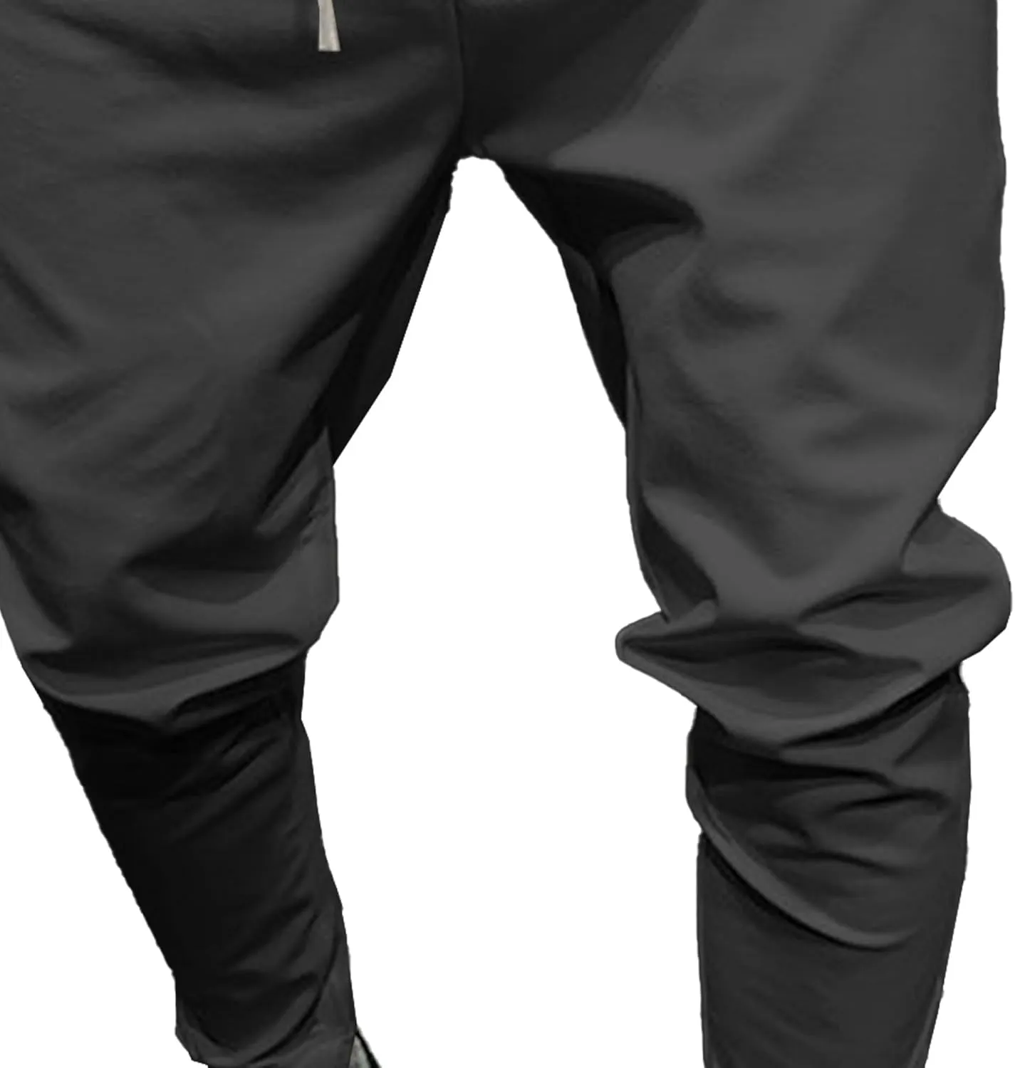 Men's Casual Chino Joggers Pants Tapered Sweatpants with Pockets Cotton Twill Elastic Waist Trousers