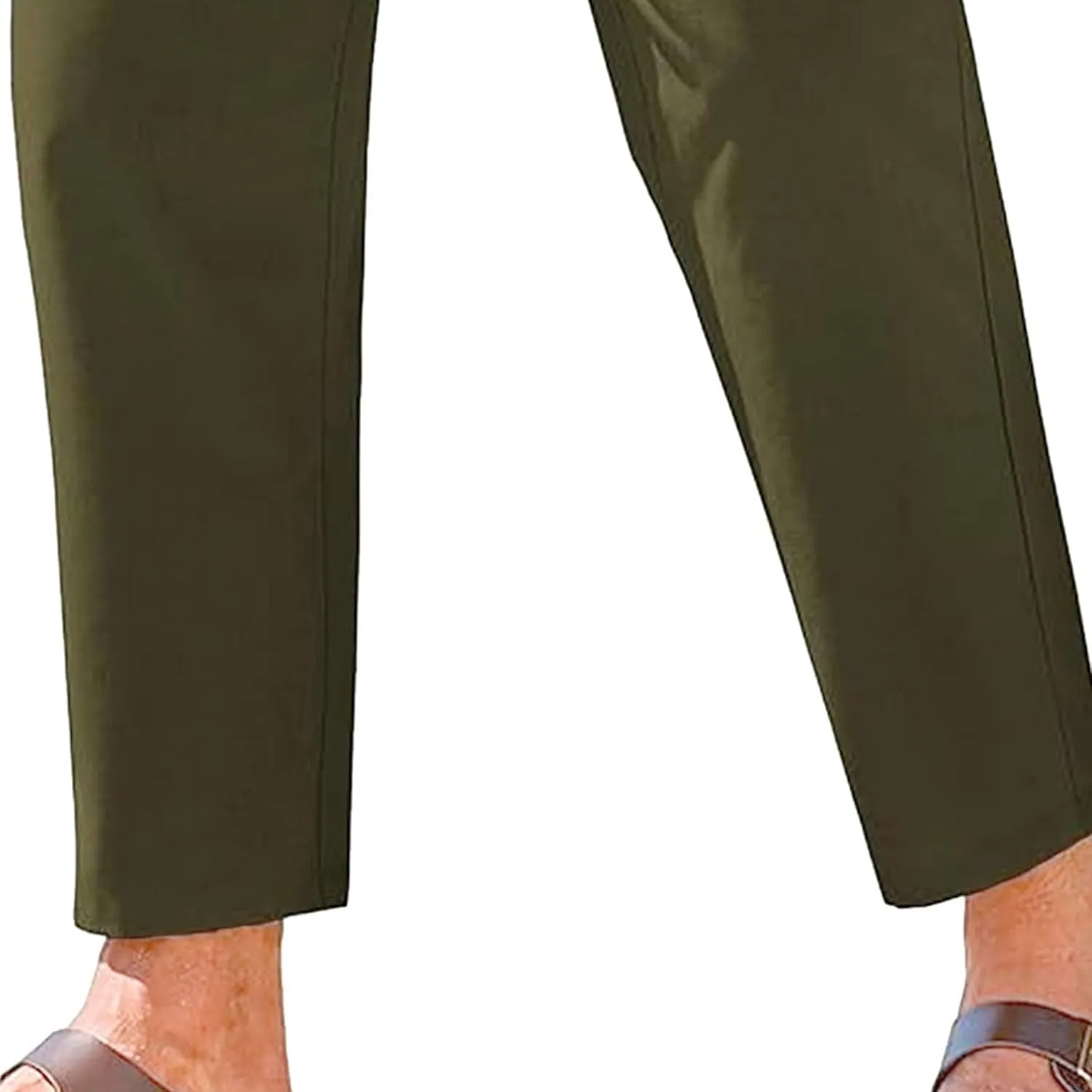Men's Cotton Yoga Straight-Leg Slack Summer Beach Linen Pants Casual Lightweight Elastic Waist Trousers