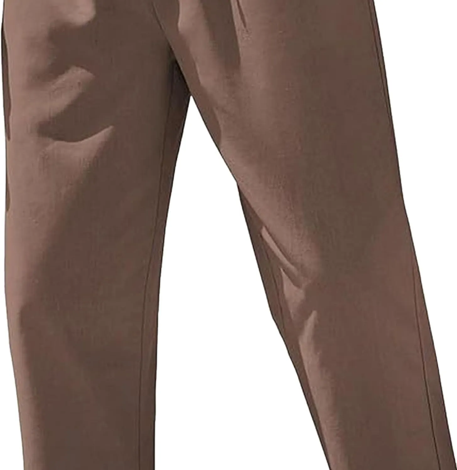 Men's Cotton Yoga Straight-Leg Slack Summer Beach Linen Pants Casual Lightweight Elastic Waist Trousers