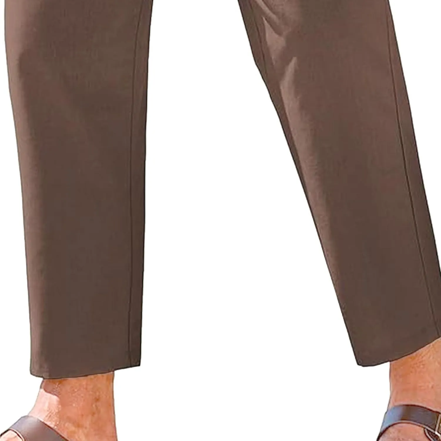 Men's Cotton Yoga Straight-Leg Slack Summer Beach Linen Pants Casual Lightweight Elastic Waist Trousers