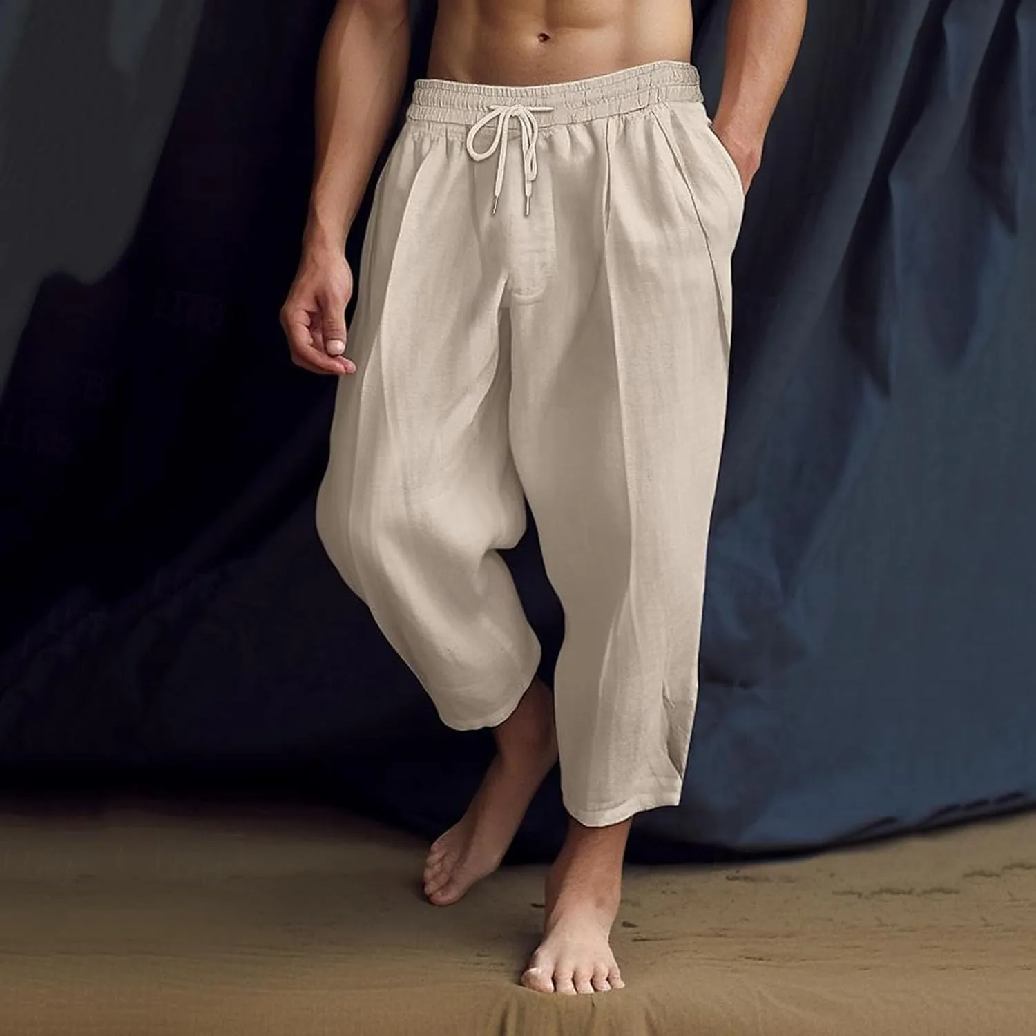 Men's Fashion Pants Baggy Wide Straight Leg Joggers Loose Fit Workout Pants Leisure and Daily Wear Trousers