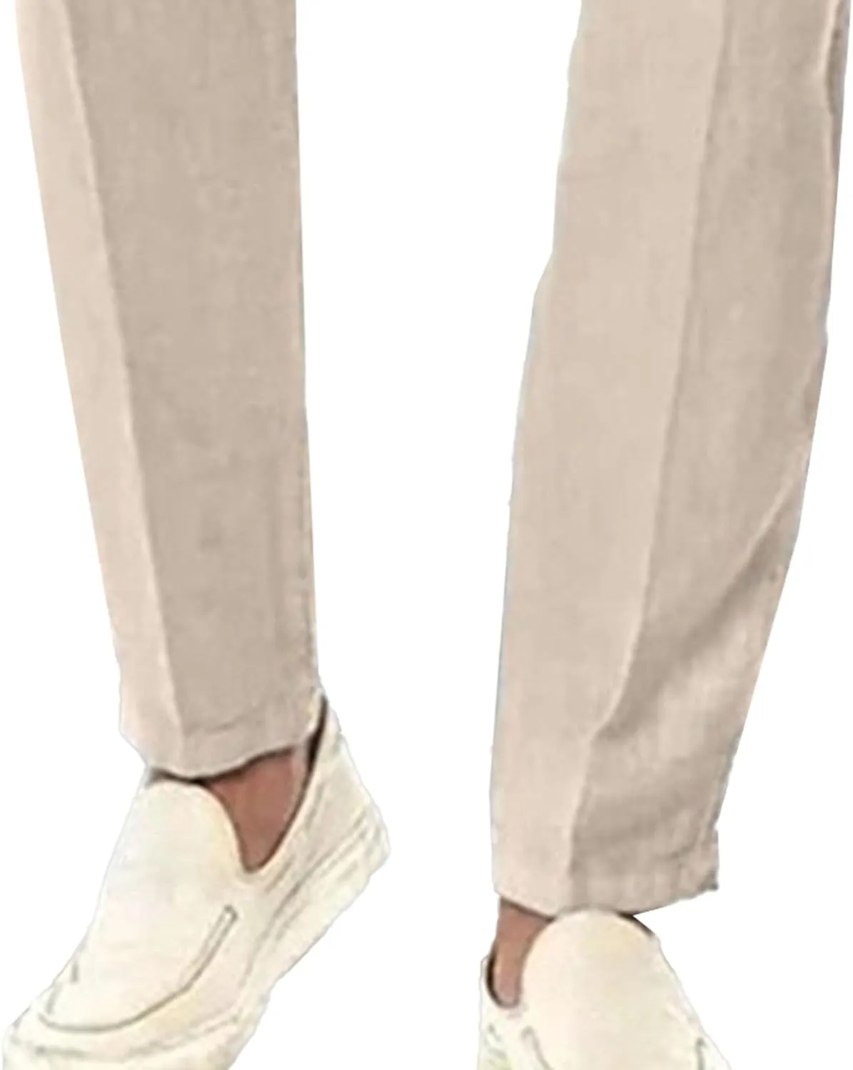 Mens Lightweight Business Trousers Casual Summer Beach Yoga Pants Slim Fit Elastic Waistband Slack