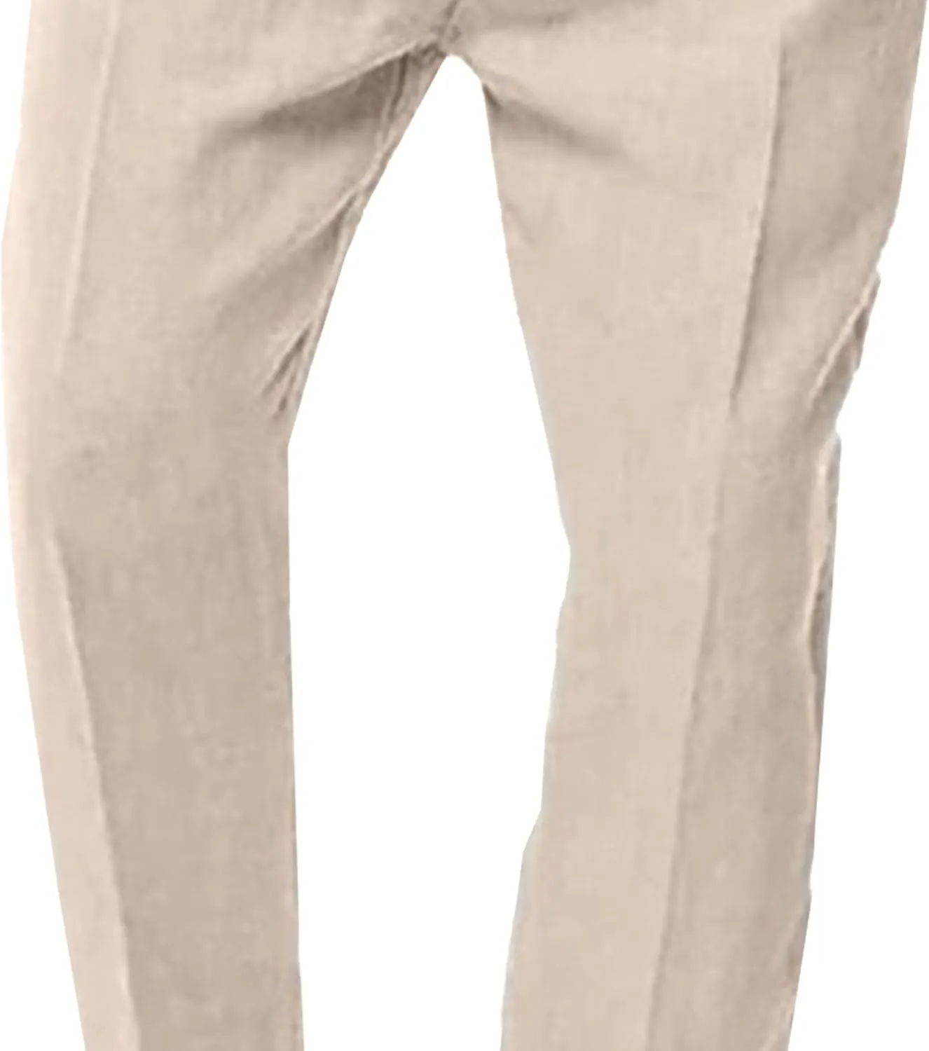 Mens Lightweight Business Trousers Casual Summer Beach Yoga Pants Slim Fit Elastic Waistband Slack