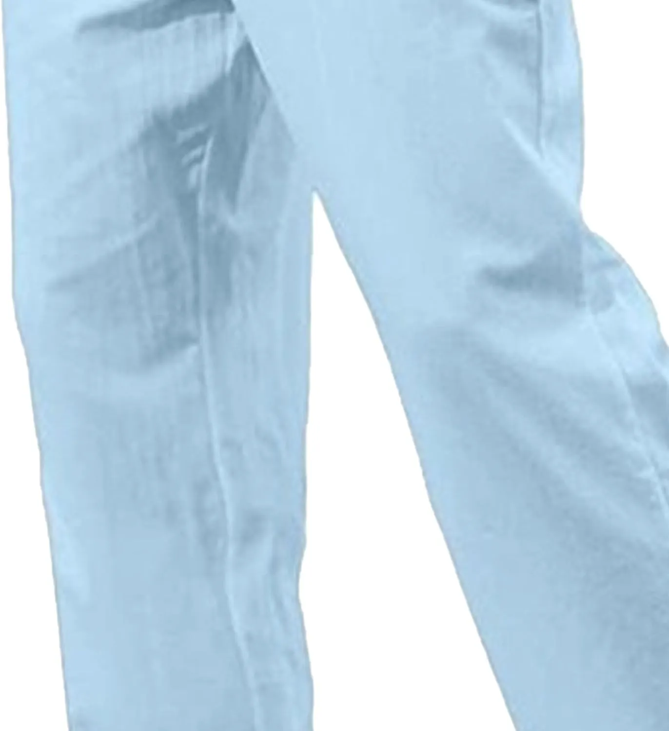 Men's Linen Casual Long Pants Loose Lightweight Yoga Beach Slack Elastic Waist Wide Straight Trousers