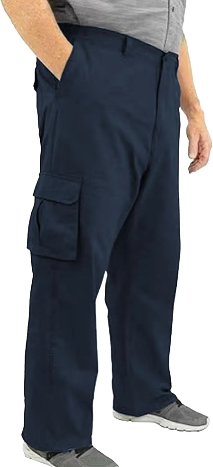 Men's Straight Flex Cargo Pant Trendy Slim Fit Work Pockets Trousers Casual Vintage Paratrooper Slack
