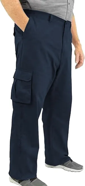 Men's Straight Flex Cargo Pant Trendy Slim Fit Work Pockets Trousers Casual Vintage Paratrooper Slack