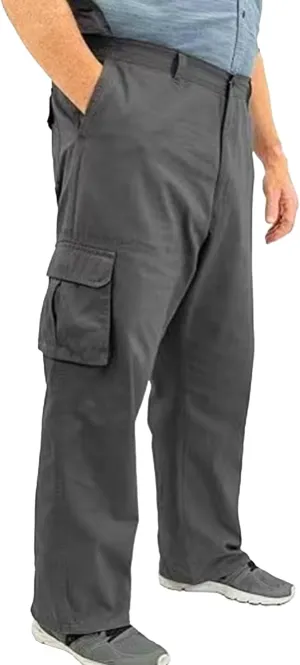 Men's Straight Flex Cargo Pant Trendy Slim Fit Work Pockets Trousers Casual Vintage Paratrooper Slack